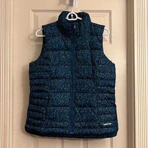 NEW!  Land's End (20" across) down vest in subtle blue pattern